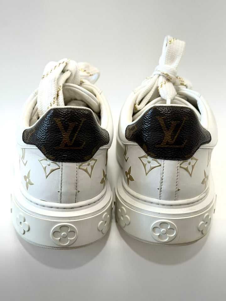 LOUIS VUITTON MONOGRAM TIME OUT CALFSKIN LEATHER SNEAKERS