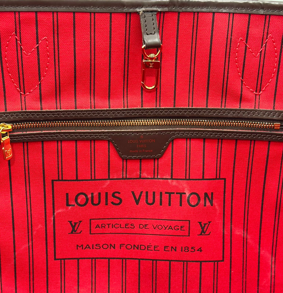 LOUIS VUITTON DAMIER EBENE NEVERFULL GM TOTE BAG