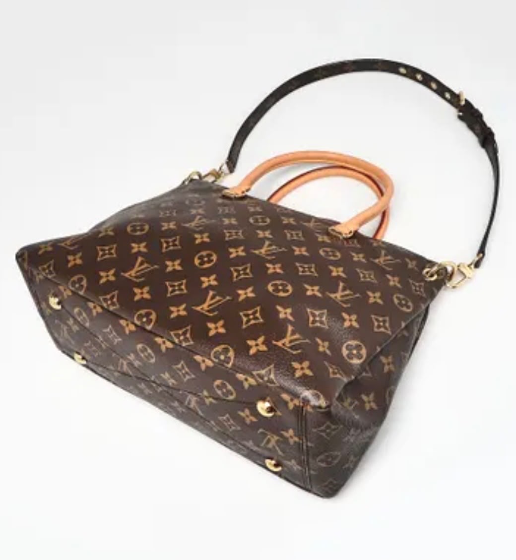 LOUIS VUITTON PALLAS MONOGRAM MM TOTE BAG-GRAPE