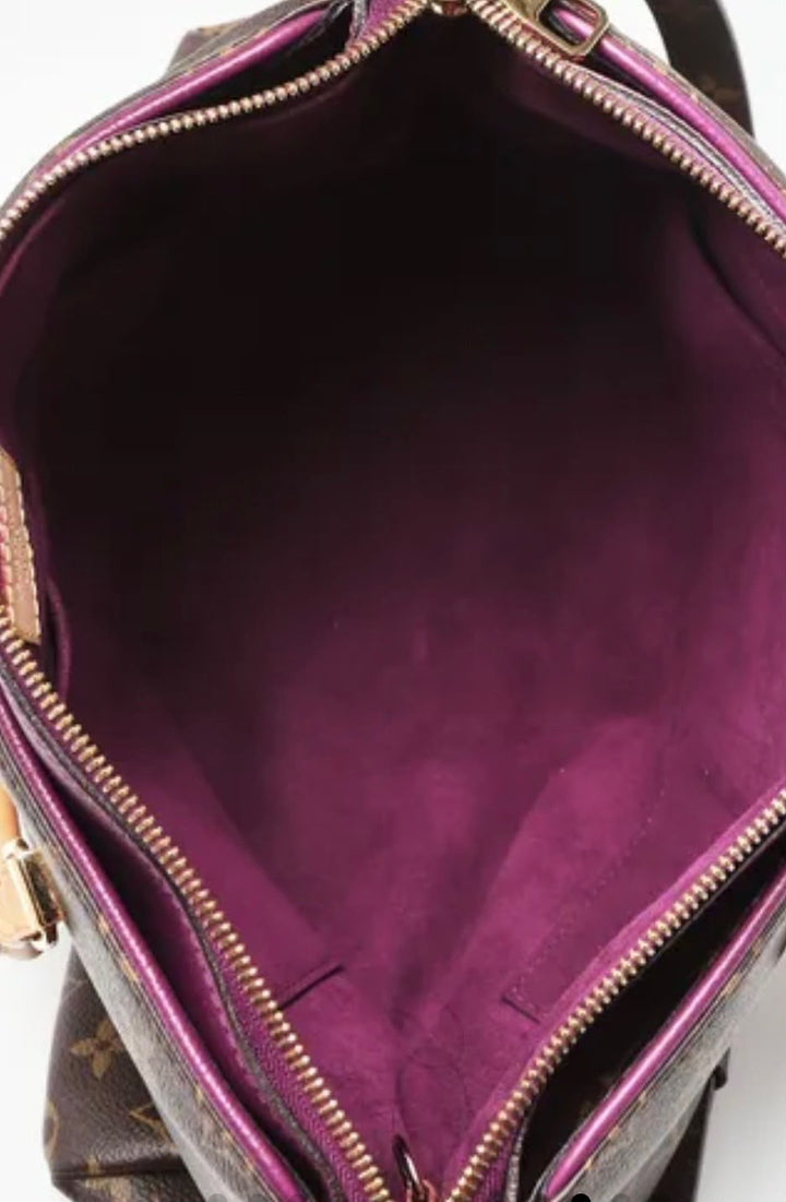 LOUIS VUITTON PALLAS MONOGRAM MM TOTE BAG-GRAPE