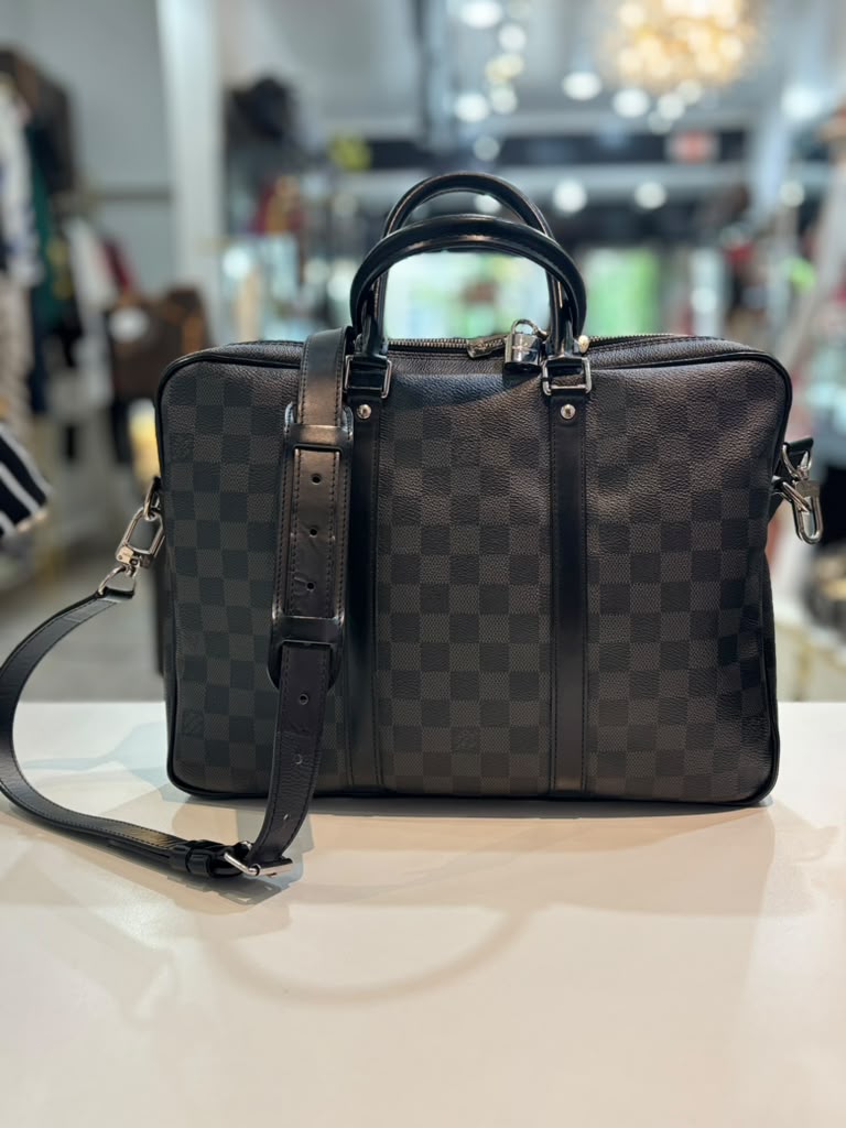 LOUIS VUITTON DAMIER GRAPHITE PORTE DOCUMENTS VOYAGE PM BAG