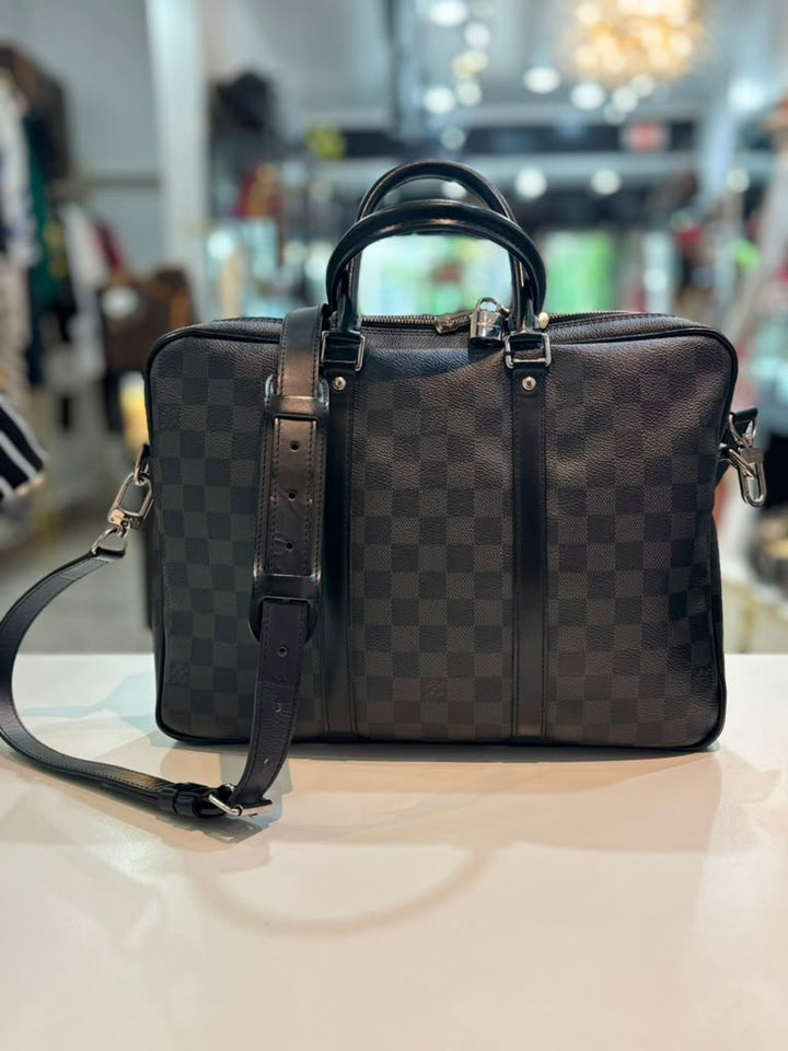 LOUIS VUITTON DAMIER GRAPHITE PORTE DOCUMENTS VOYAGE PM BAG