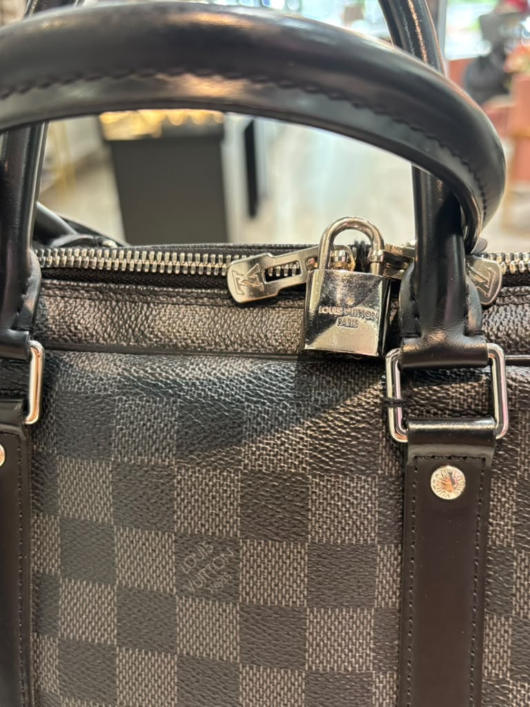 LOUIS VUITTON DAMIER GRAPHITE PORTE DOCUMENTS VOYAGE PM BAG