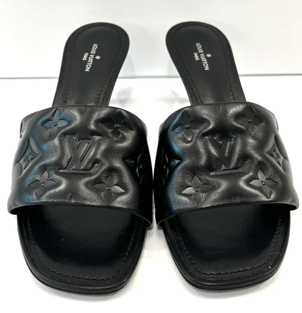 LOUIS VUITTON NEO REVIVAL CALFSKIN LEATHER MULES