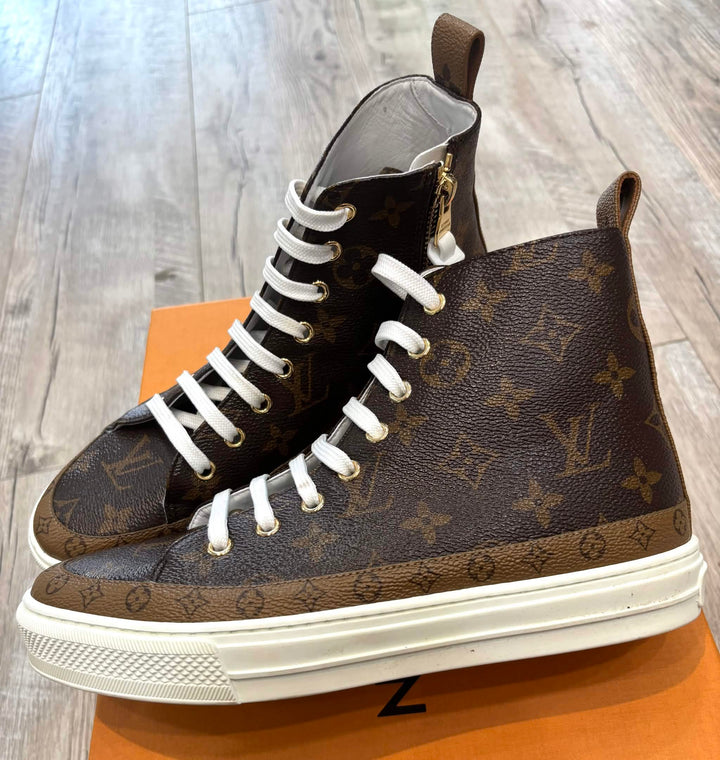 LOUIS VUITTON STELLAR MONOGRAM HIGH-TOP SPORT SNEAKERS