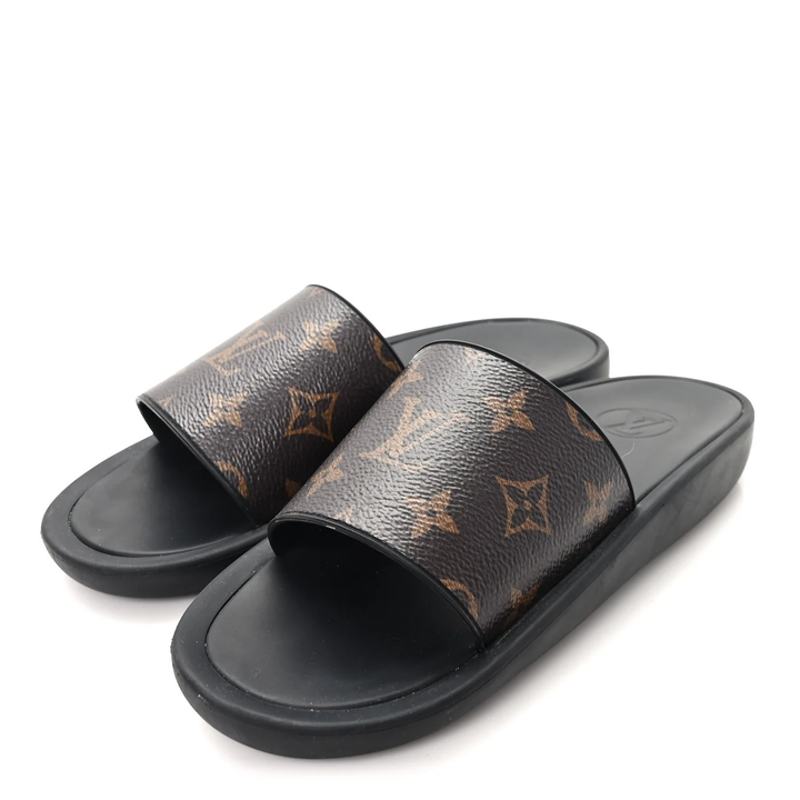 LOUIS VUITTON SUNBATH MONOGRAM FLAT SLIDE MULES