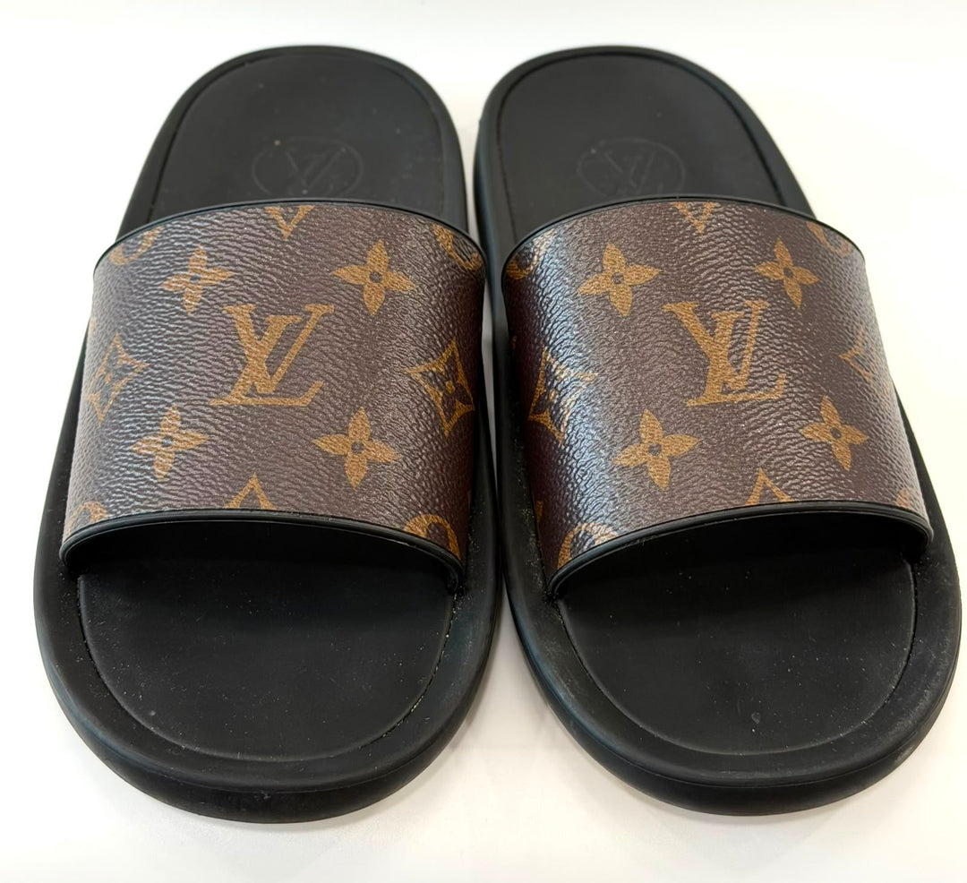 LOUIS VUITTON SUNBATH MONOGRAM FLAT SLIDE MULES