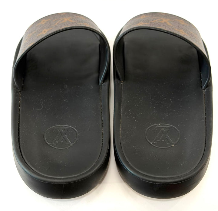 LOUIS VUITTON SUNBATH MONOGRAM FLAT SLIDE MULES