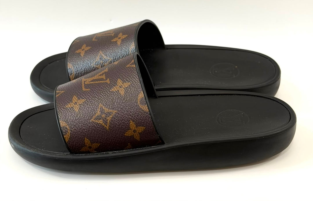 LOUIS VUITTON SUNBATH MONOGRAM FLAT SLIDE MULES
