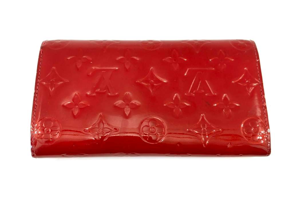 LOUIS VUITTON MONOGRAM VERNIS LEATHER SARAH WALLET – POMME D’AMOUR