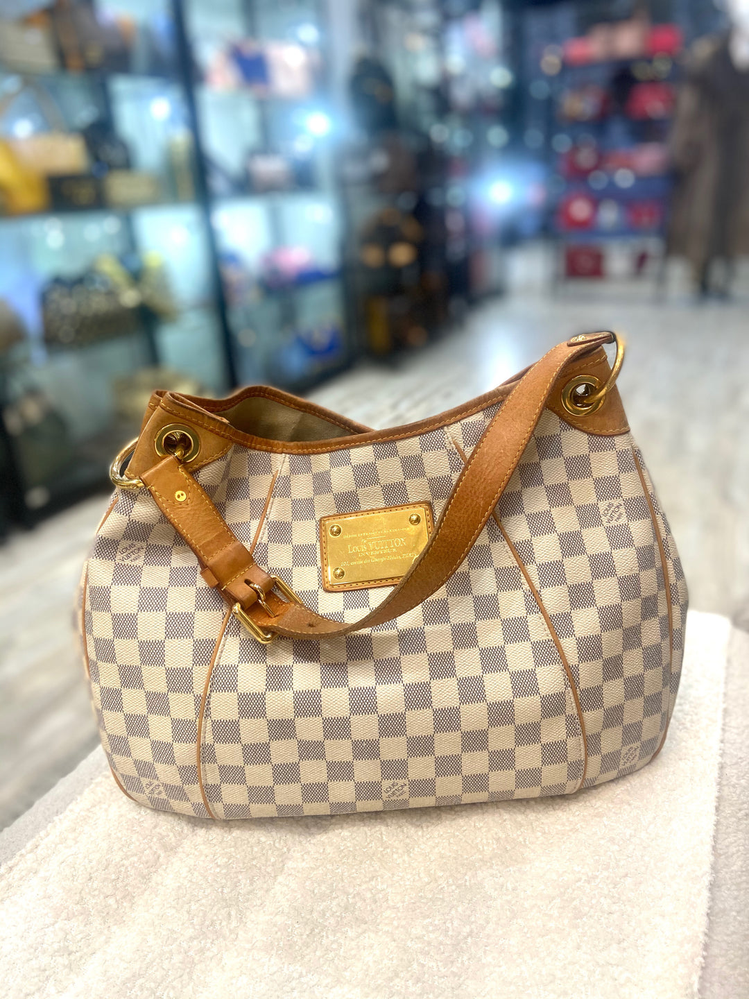 LOUIS VUITTON DAMIER AZUR GALLIERA PM SHOULDER BAG