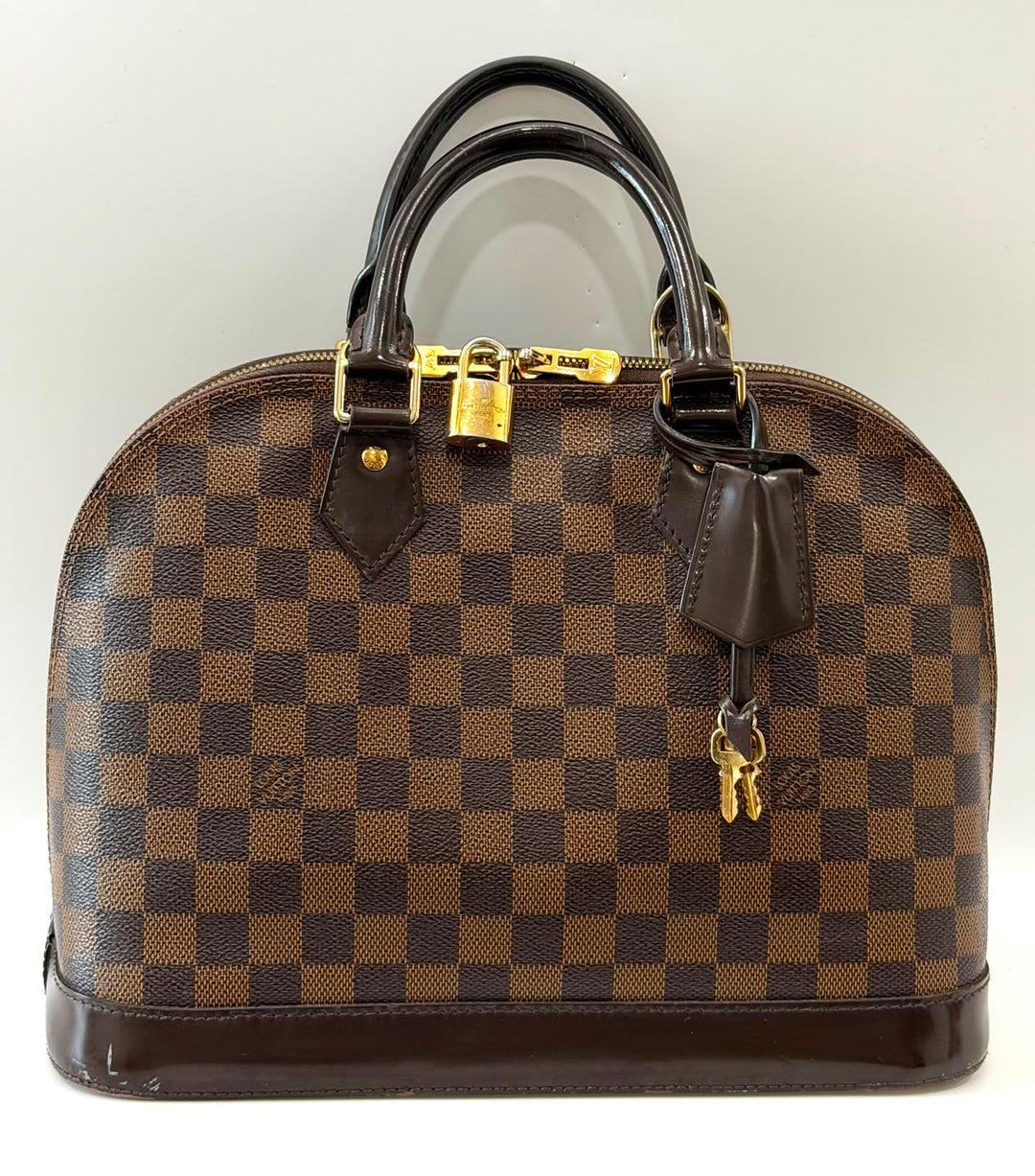 LOUIS VUITTON DAMIER EBENE ALMA PM HANDBAG