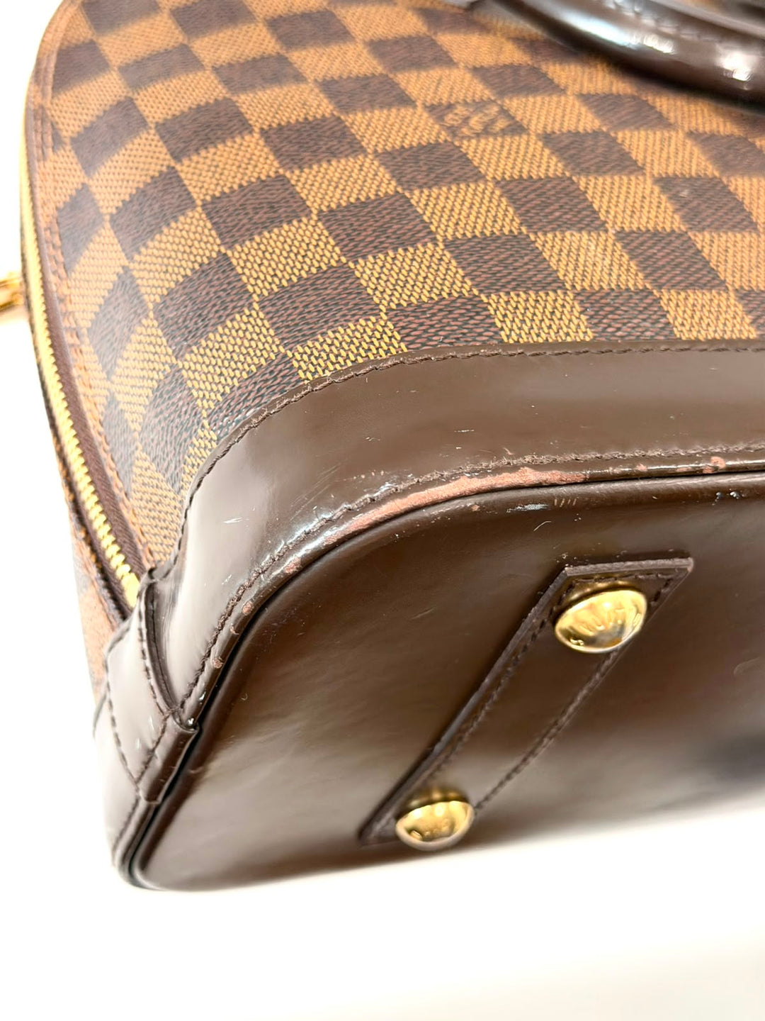 LOUIS VUITTON DAMIER EBENE ALMA PM HANDBAG