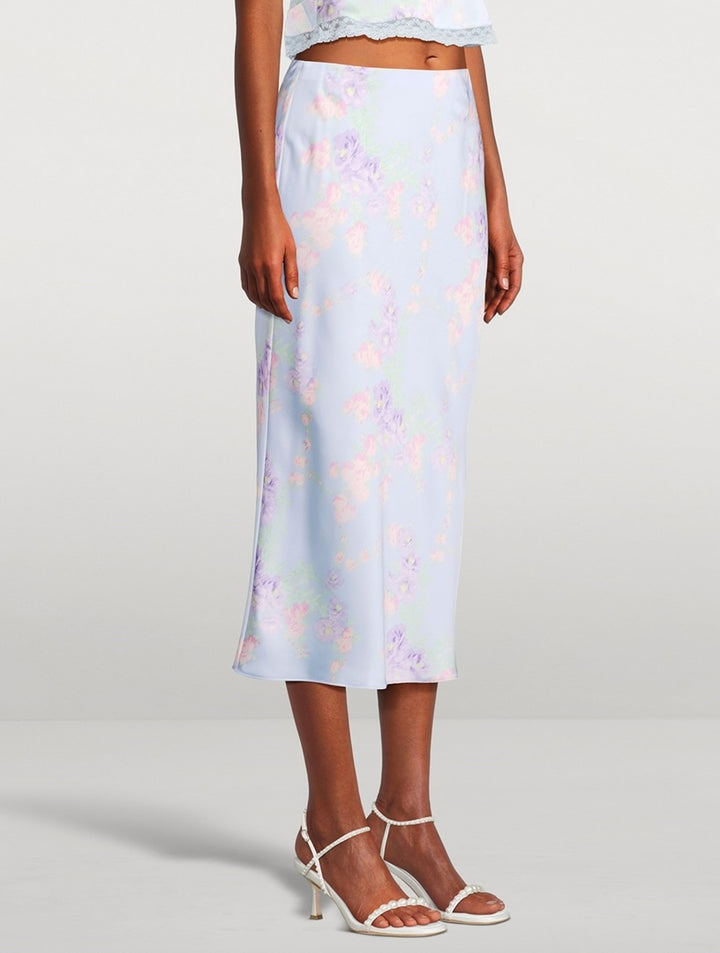 LOVESHACKFANCY CASTLE FLORAL MAXI SKIRT