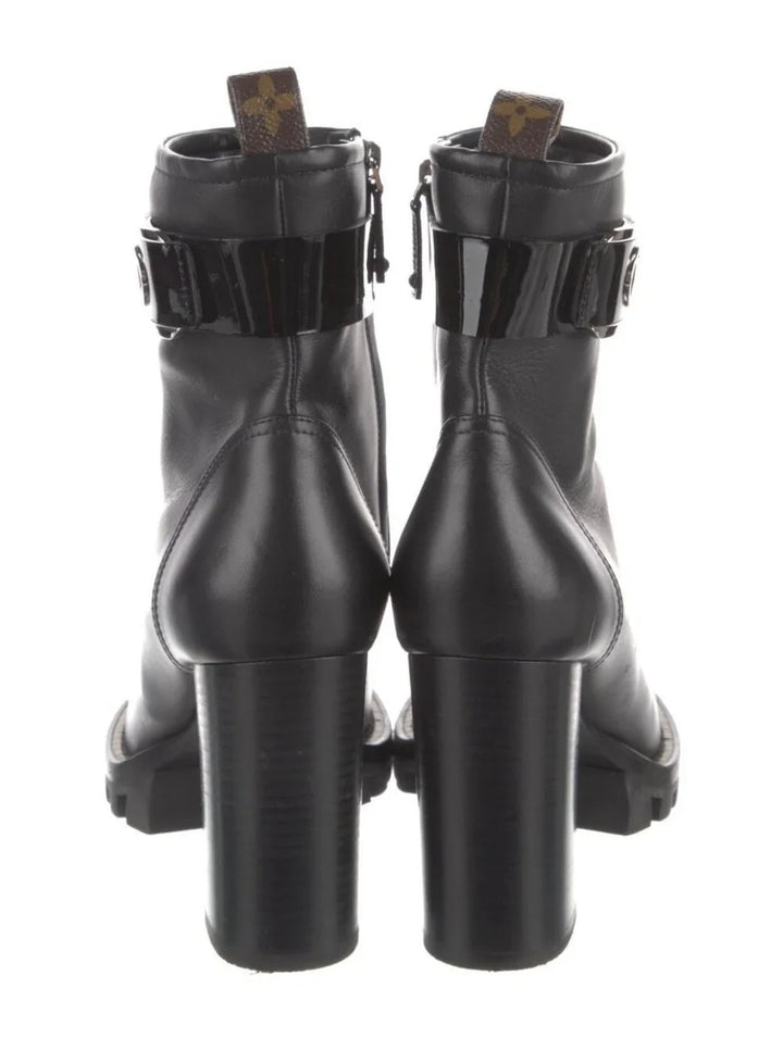 LOUIS VUITTON STAR LINE CALFSKIN LEATHER ANKLE BOOTS