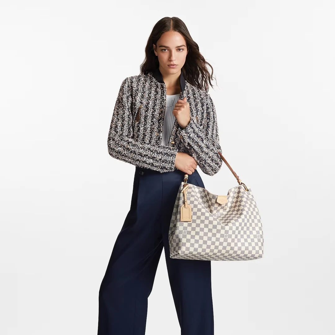 LOUIS VUITTON DAMIER AZUR GRACEFUL MM SHOULDER BAG