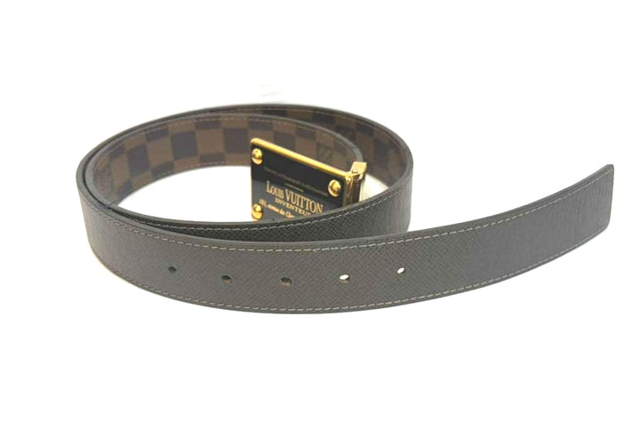 LOUIS VUITTON DAMIER EBENE INVENTEUR BUCKLE REVERSIBLE BELT
