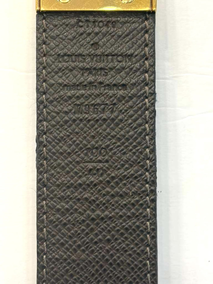 LOUIS VUITTON DAMIER EBENE INVENTEUR BUCKLE REVERSIBLE BELT