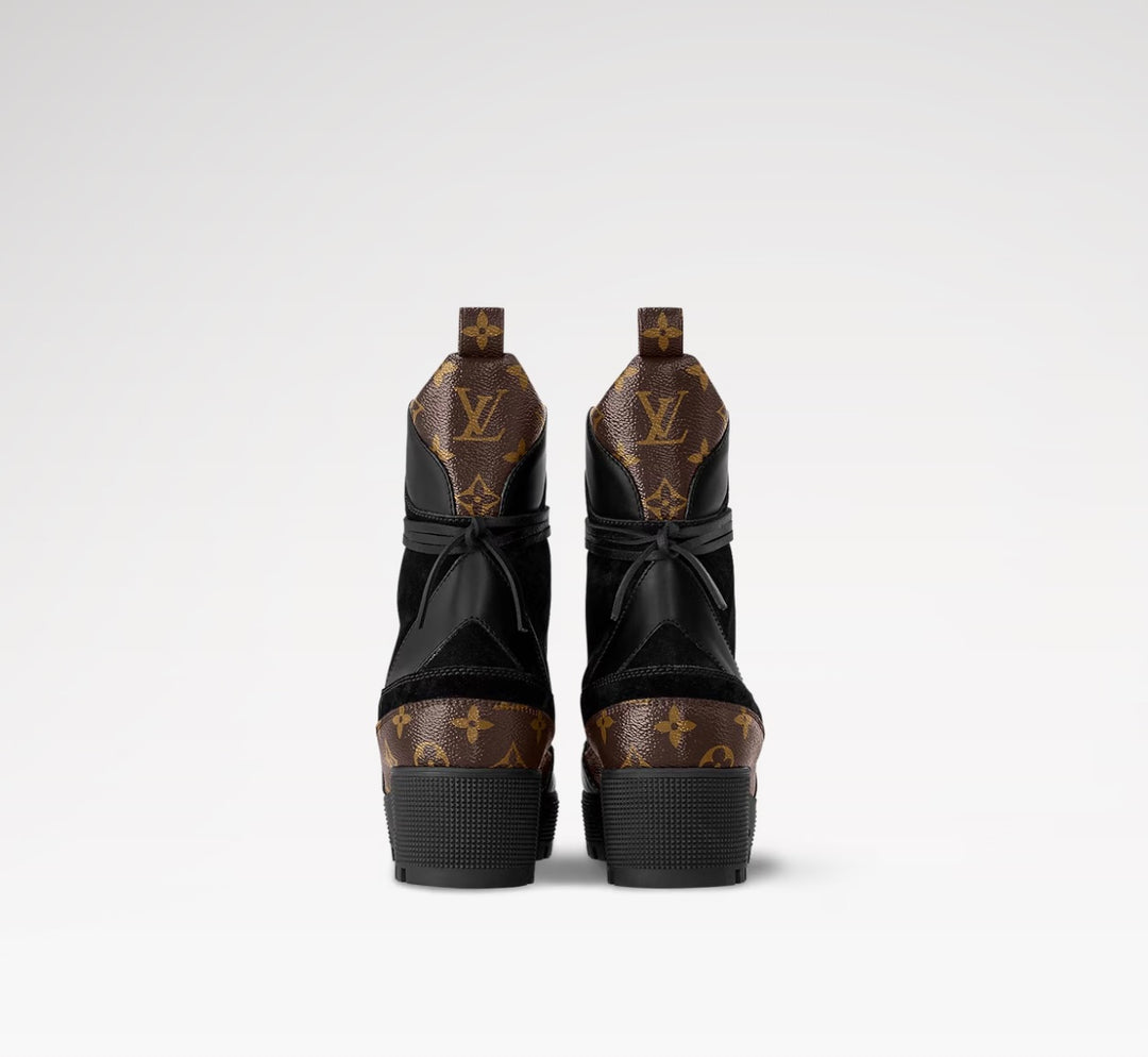 LOUIS VUITTON LAUREATE SUEDE LEATHER PLATFORM DESERT BOOTS