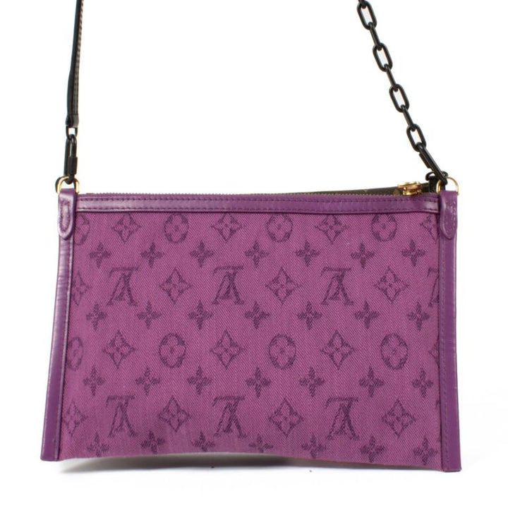LV LOGO STORY MONOGRAM DOUBLE FLAT MESSENGER BAG