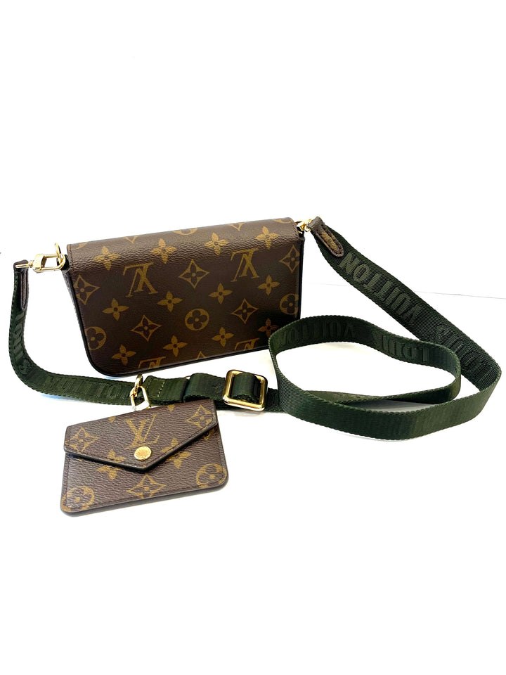 LOUIS VUITTON FELICIE STRAP &amp; GO MONOGRAM POCHETTE CROSSBODY