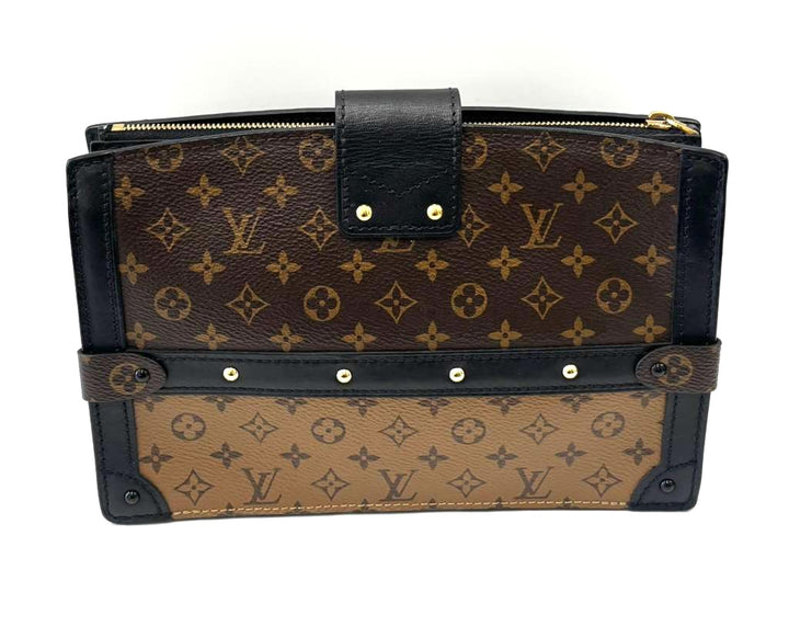 LV REVERSE MONOGRAM CANVAS PETITE MALLE CLUTCH &amp; SHOULDER BAG