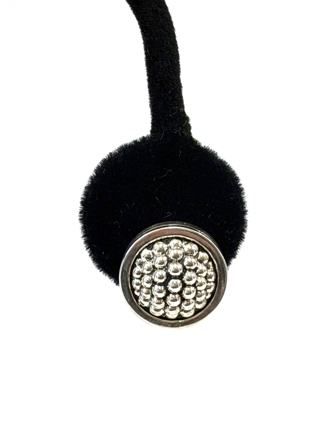 LAGOS STERLING SILVER 15MM CAVIAR BEZEL BUTTON EARRINGS