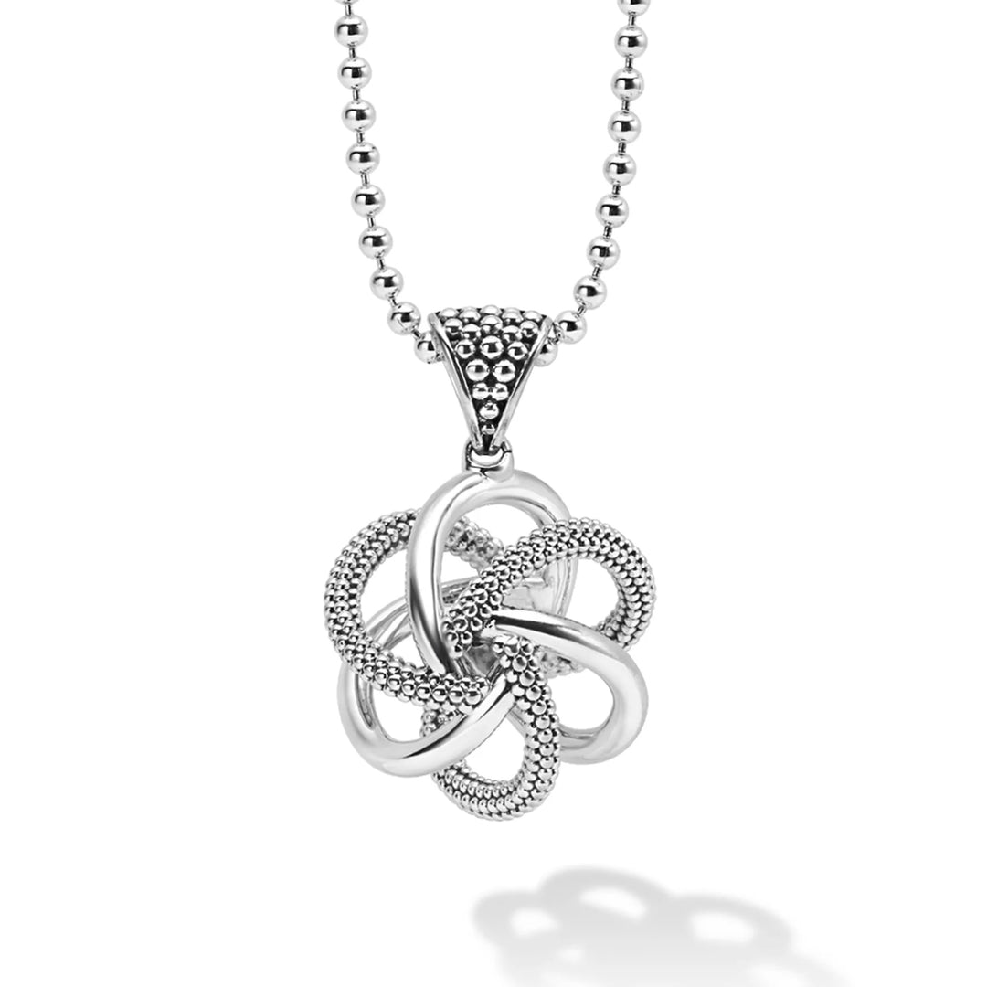 LAGOS STERLING SILVER LARGE LOVE KNOT PENDANT NECKLACE