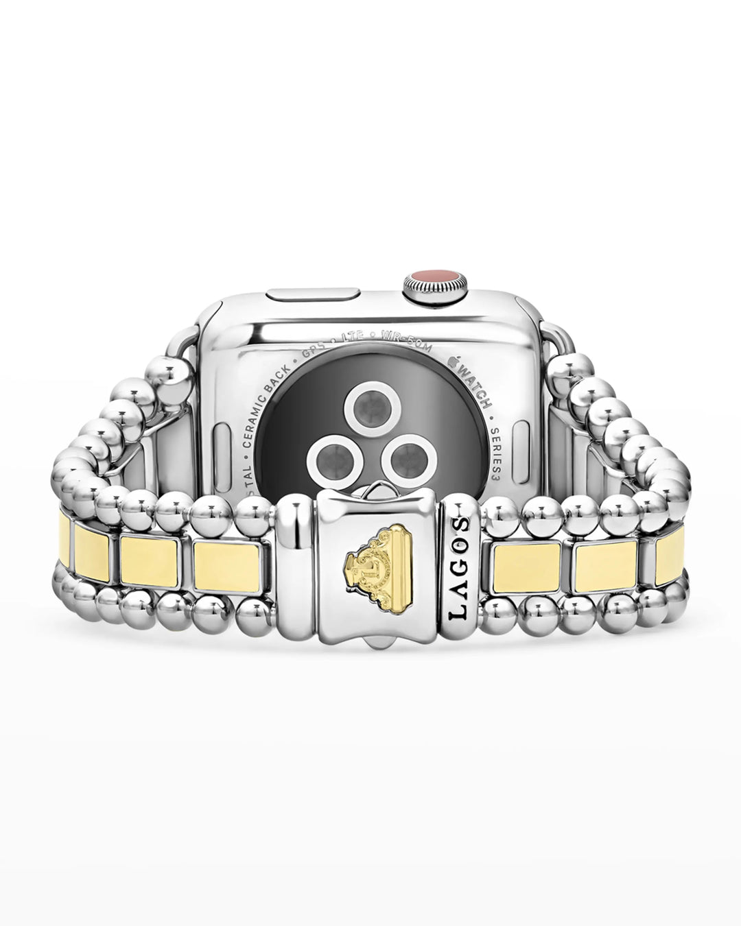 LAGOS SMART CAVIAR STAINLESS STEEL 18K GOLD TWO TONE APPLE WATCH