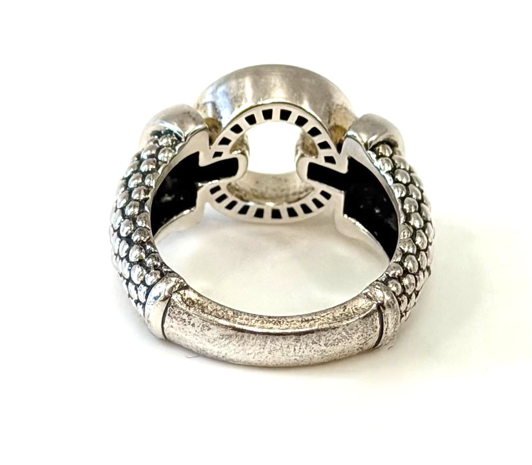 LAGOS STERLING SILVER CIRCLE CAVIAR RING