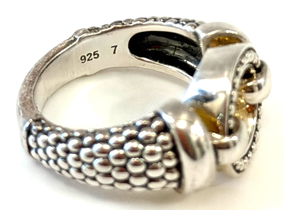LAGOS STERLING SILVER CIRCLE CAVIAR RING