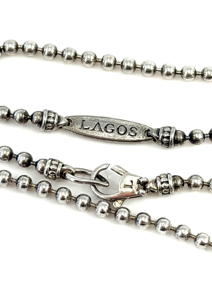 LAGOS STERLING SILVER LARGE LOVE KNOT PENDANT NECKLACE