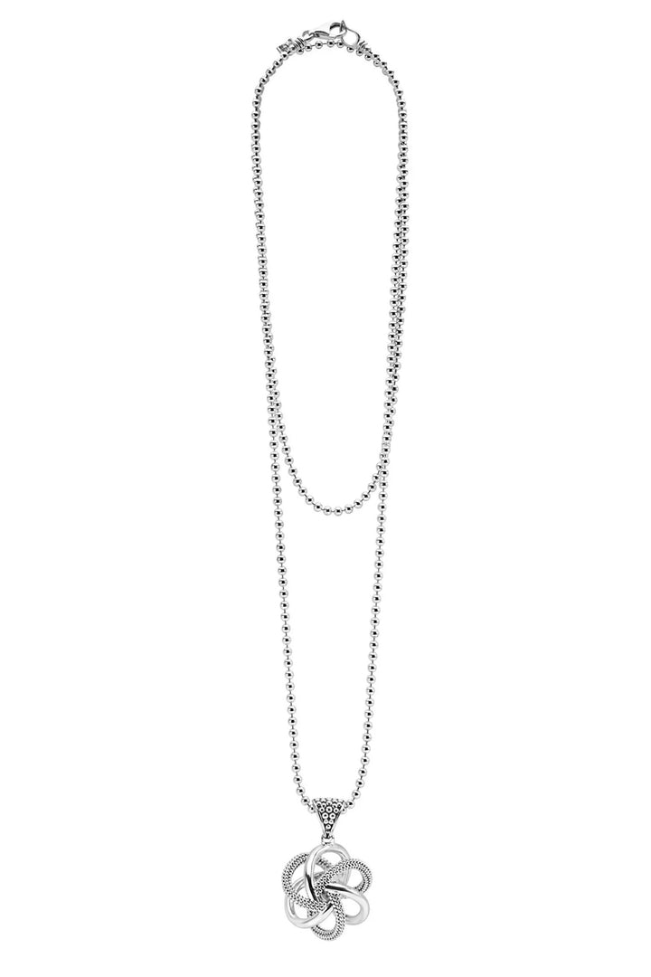 LAGOS STERLING SILVER LARGE LOVE KNOT PENDANT NECKLACE