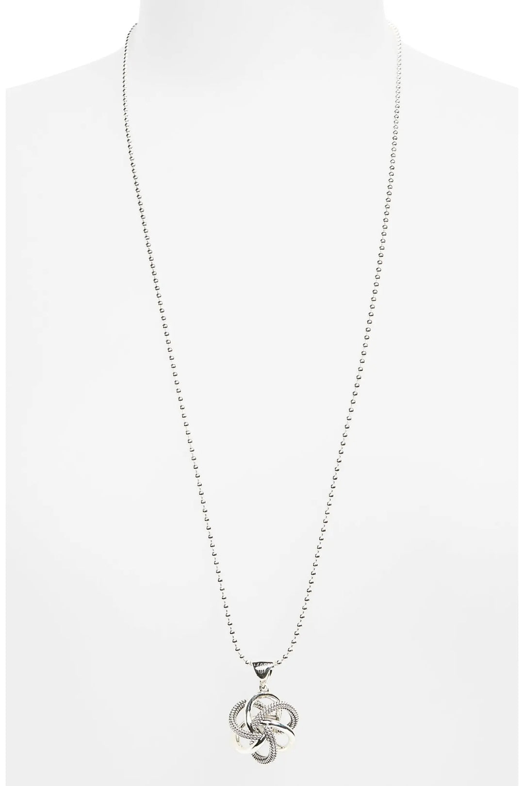 LAGOS STERLING SILVER LARGE LOVE KNOT PENDANT NECKLACE