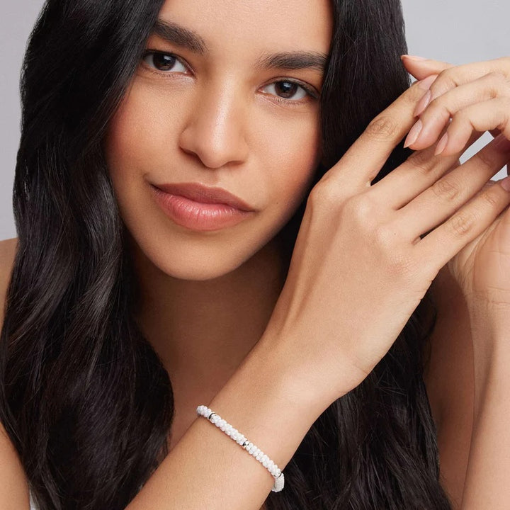 LAGOS WHITE FIVE SILVER STATION 18K GOLD CERAMIC BRACELET