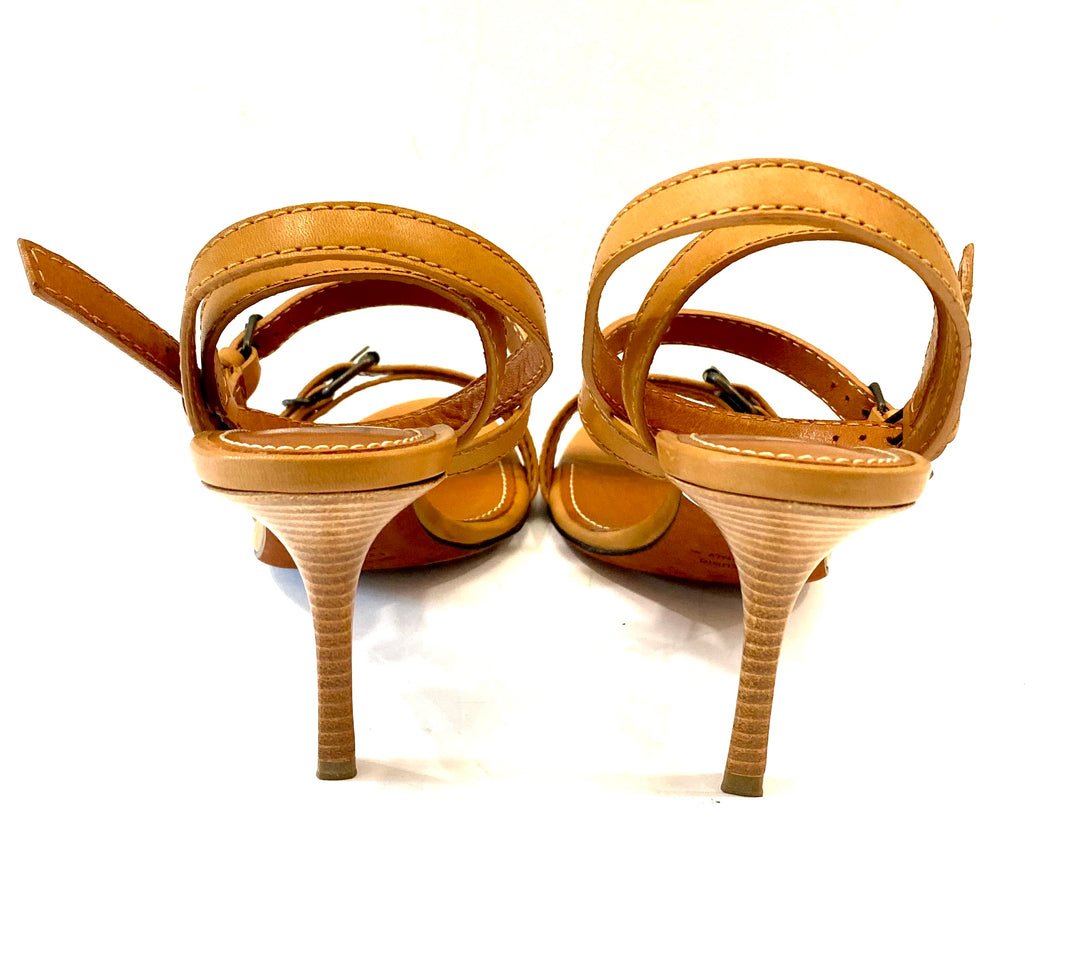 LANVIN 2012 MULTI STRAP LEATHER SANDALS