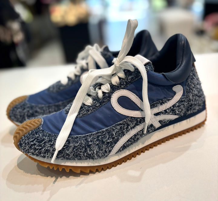 LOEWE FLOW RAW DENIM RUNNER SNEAKERS