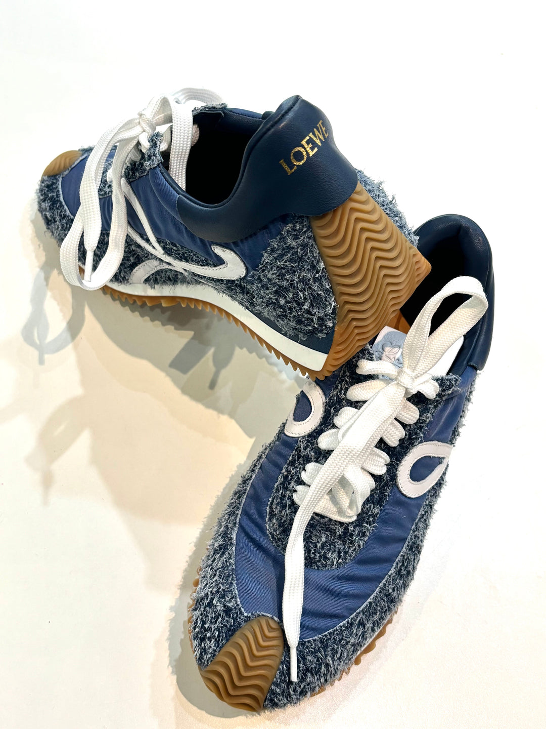 LOEWE FLOW RAW DENIM RUNNER SNEAKERS