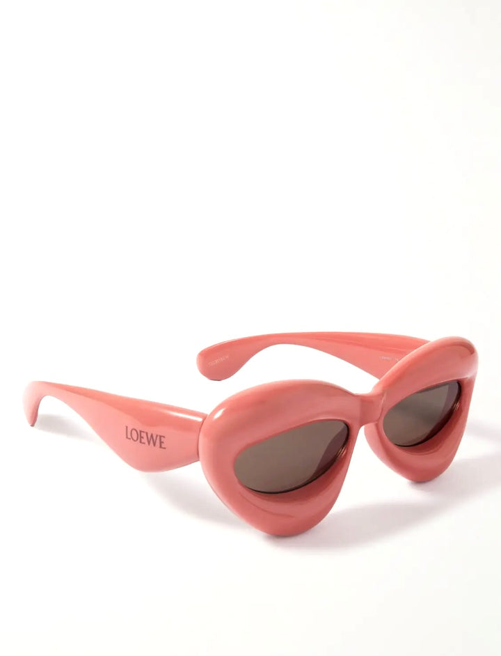 LOEWE 2023 SHINY PINK CAT EYE INFLATED SUNGLASSES