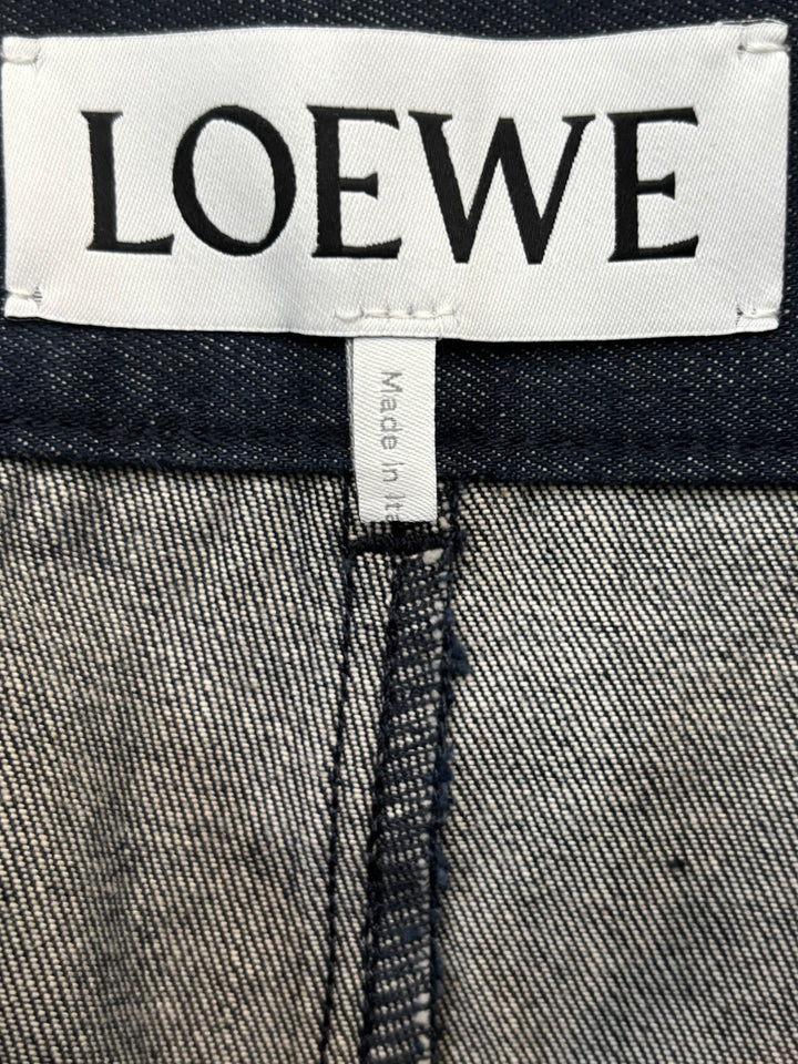 LOEWE ANAGRAM BAGGY APPLIQUÉD HIGH-RISE STRAIGHT LEG JEANS