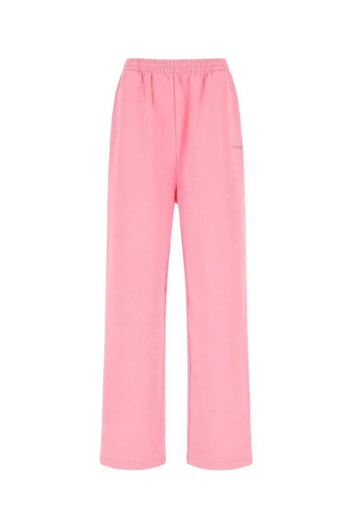 BALENCIAGA LOGO EMBROIDERED OVERSIZED COTTON TRACK PANTS
