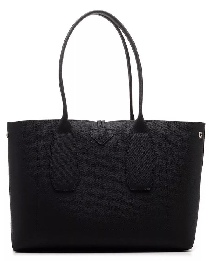 LONGCHAMP ROSEAU GRAINED CALFSKIN LEATHER MEDIUM TOTE BAG
