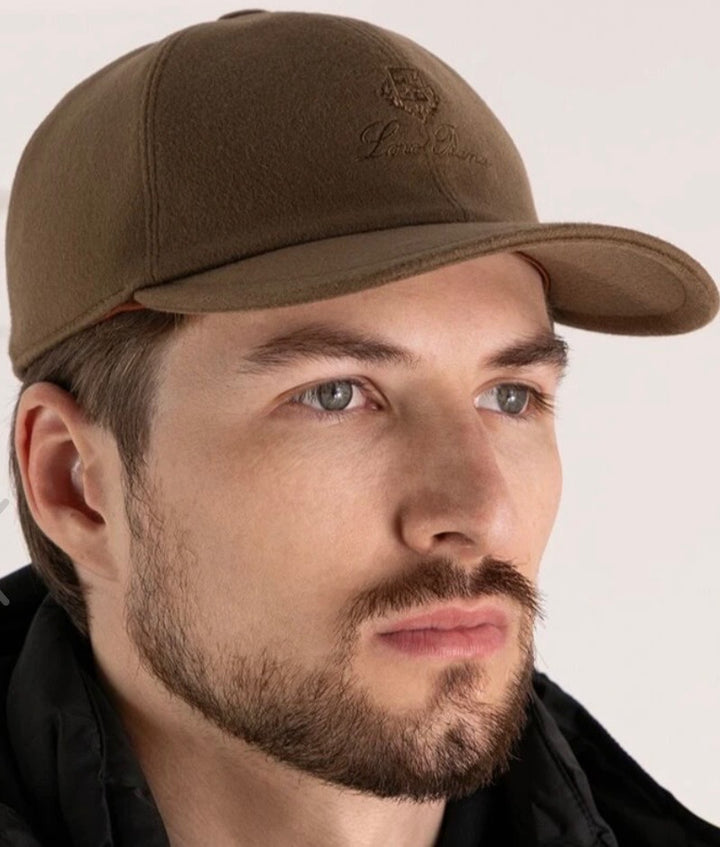 LORO PIANA LOGO EMBROIDERED STORM SYSTEM® CASHMERE FELT BASEBALL CAP