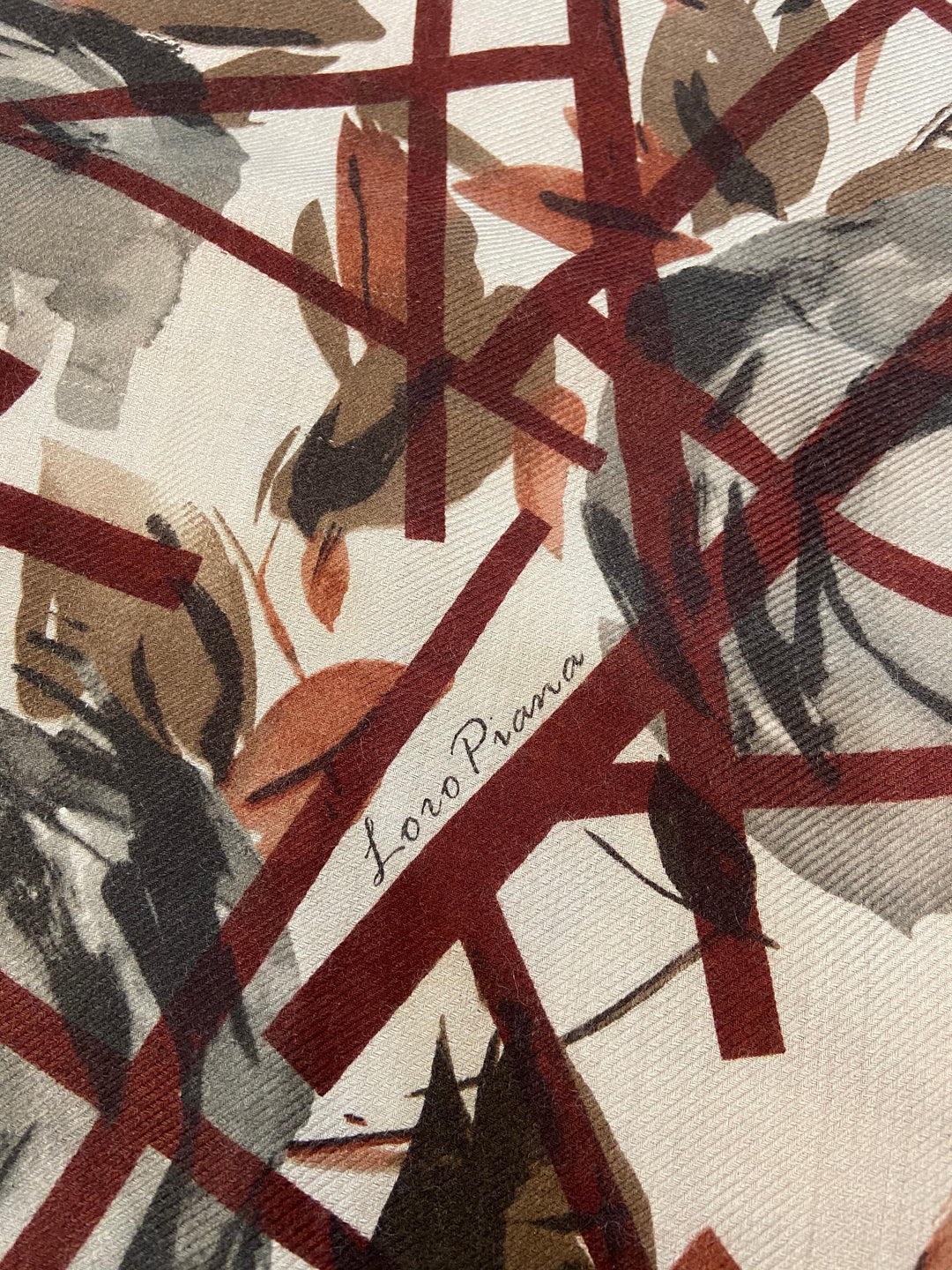 LORO PIANA PRINTED CASHMERE &amp; SILK SCARF