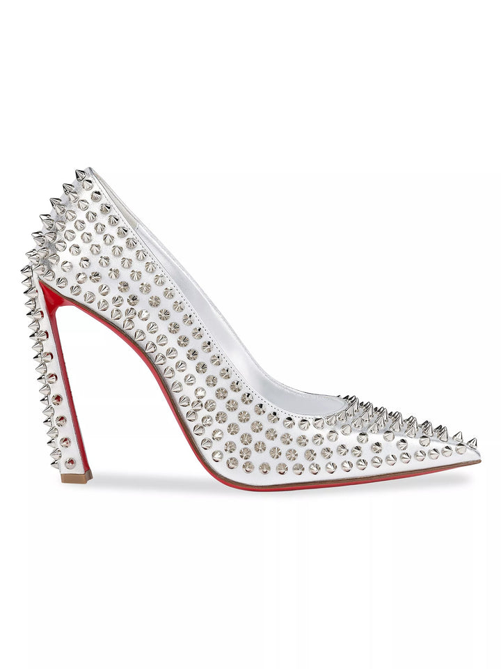 LOUBOUTIN CONDORA SPIKES 100 METALLIC NAPPA LEATHER PUMPS