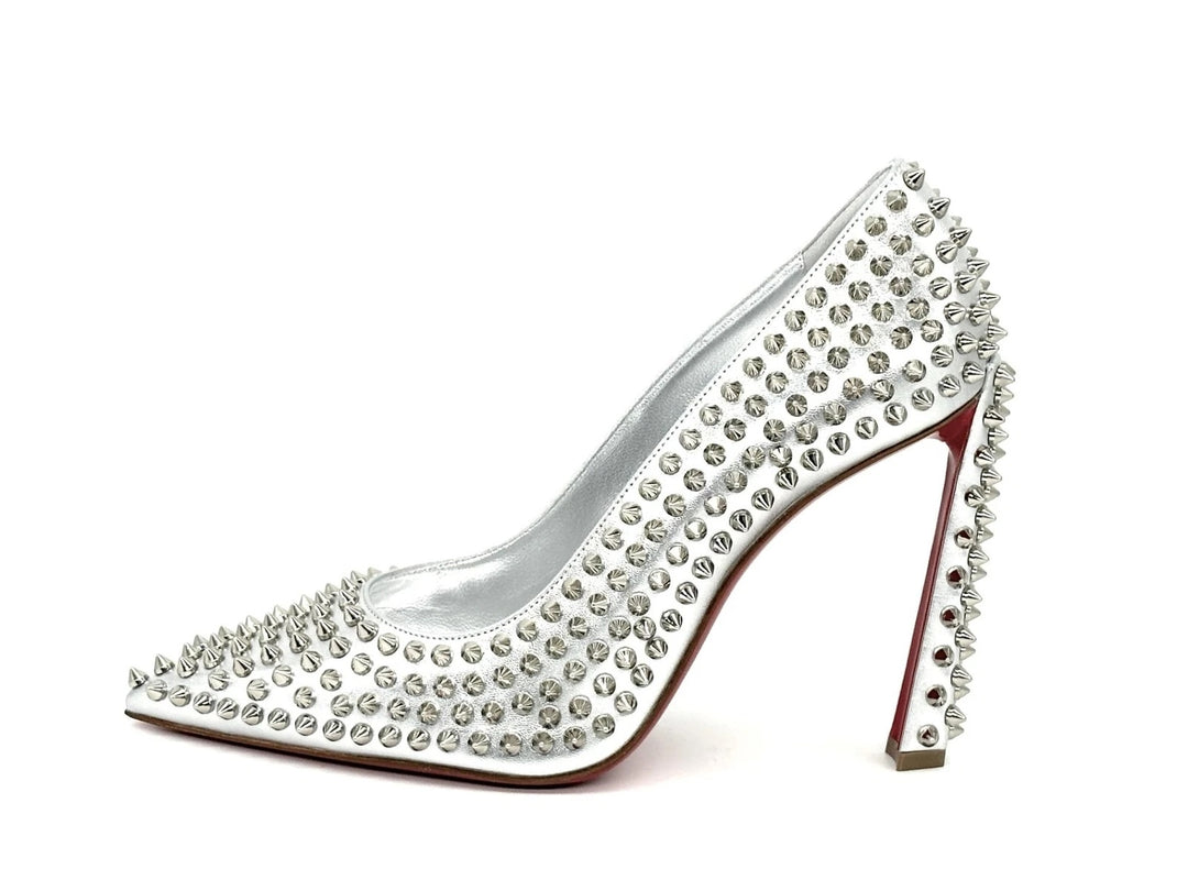 LOUBOUTIN CONDORA SPIKES 100 METALLIC NAPPA LEATHER PUMPS