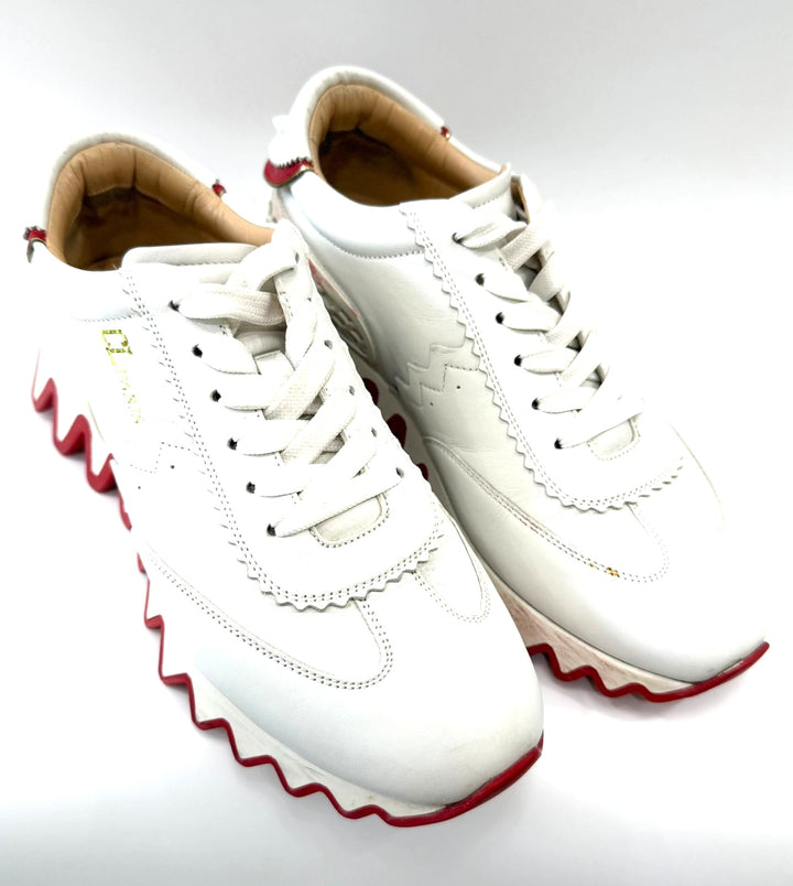LOUBOUTIN LOUBISHARK DONNA RUNNER CALFSKIN LEATHER SNEAKERS