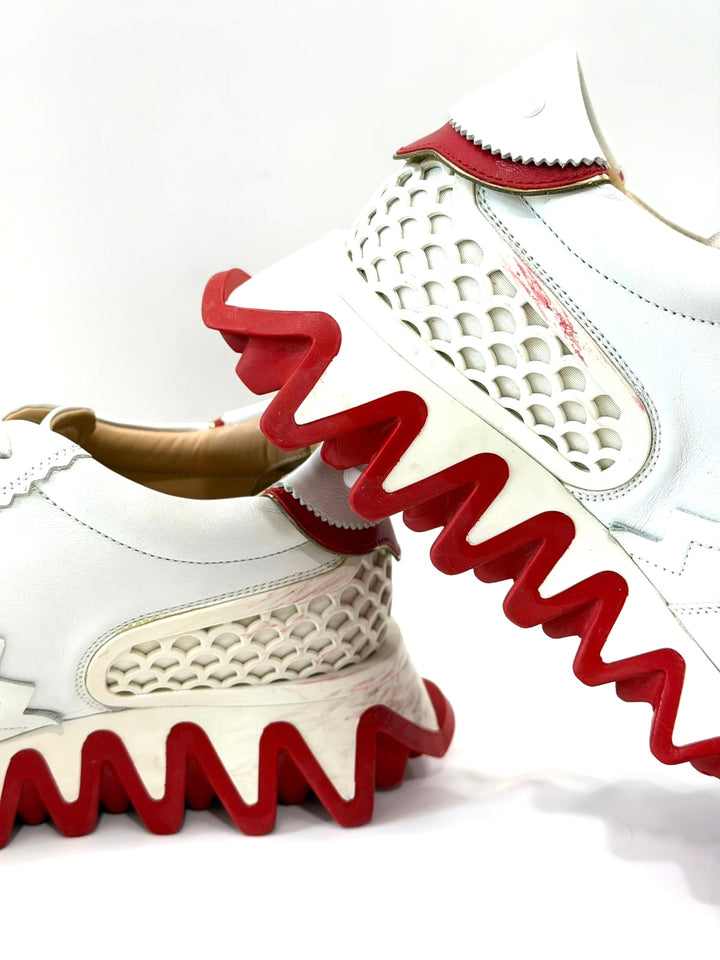 LOUBOUTIN LOUBISHARK DONNA RUNNER CALFSKIN LEATHER SNEAKERS
