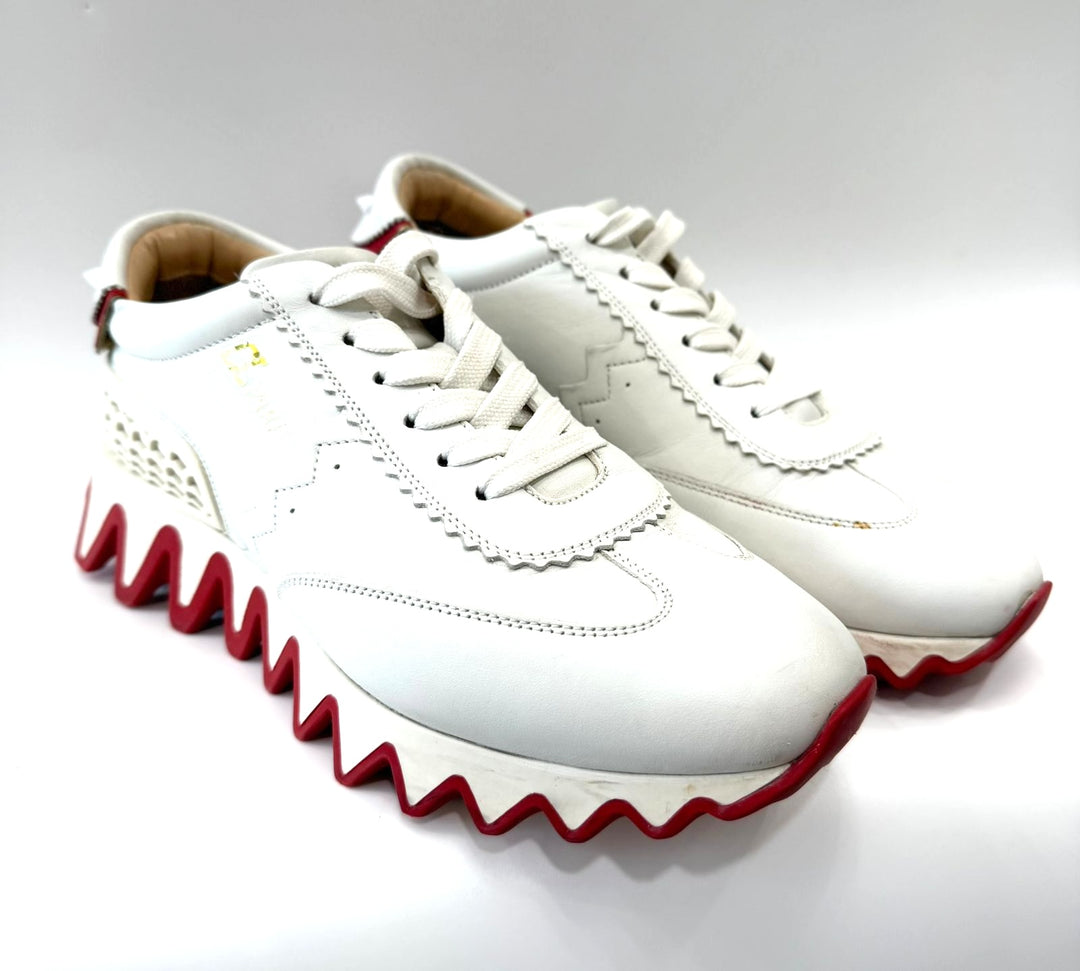 LOUBOUTIN LOUBISHARK DONNA RUNNER CALFSKIN LEATHER SNEAKERS