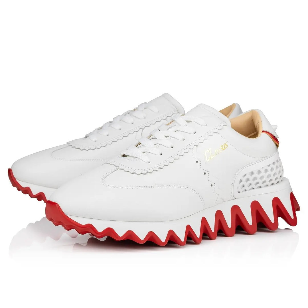 LOUBOUTIN LOUBISHARK DONNA RUNNER CALFSKIN LEATHER SNEAKERS